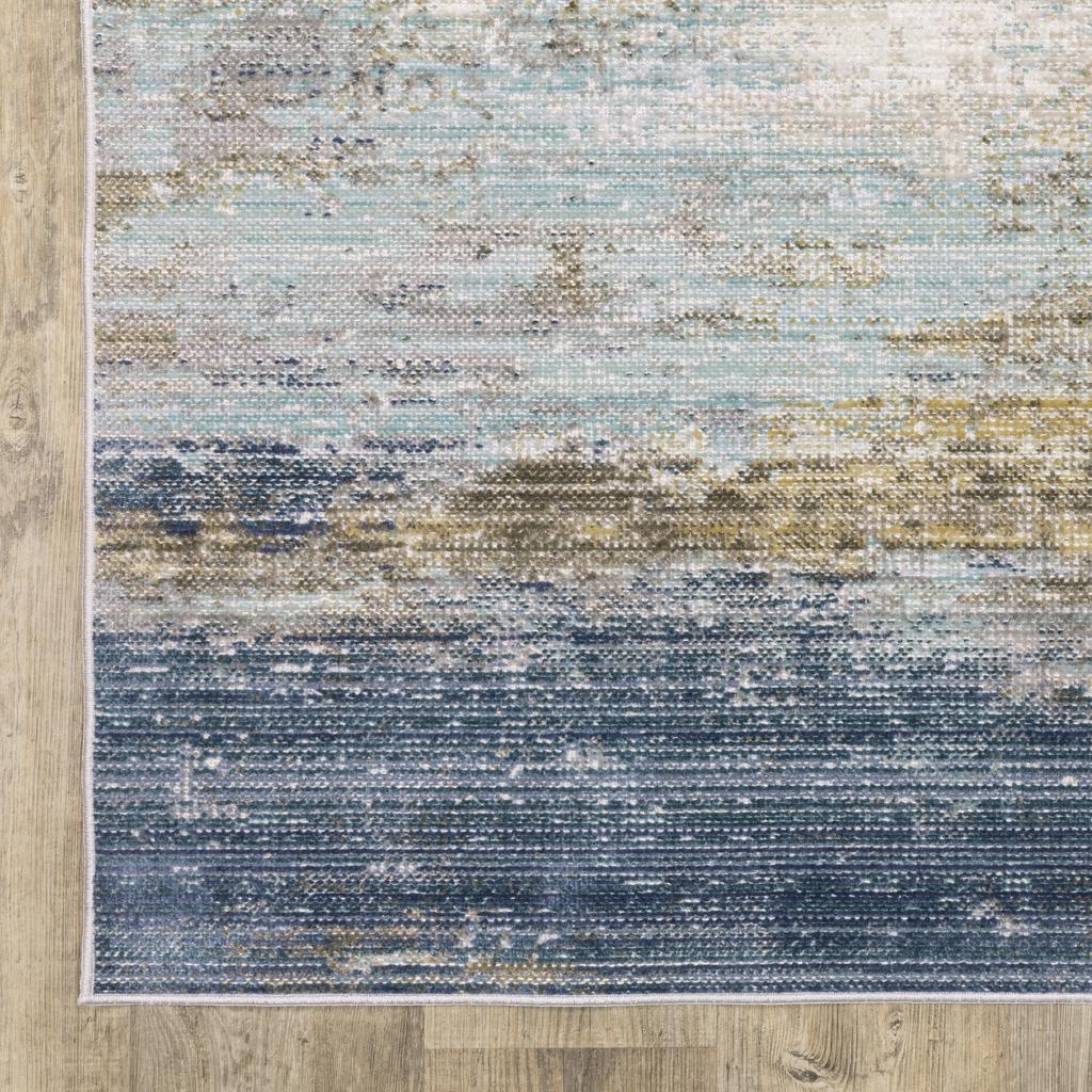 Oriental Weavers Cavett CAV09 Blue Rectangle Indoor Runner Abstract Pattern-