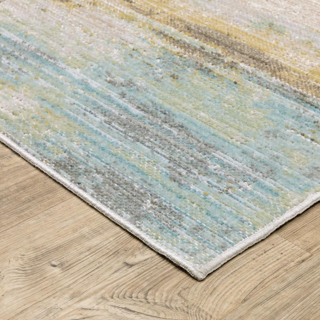 Oriental Weavers Cavett CAV09 Blue Rectangle Indoor Runner Abstract Pattern-