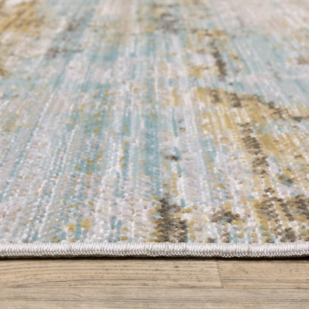 Oriental Weavers Cavett CAV09 Blue Rectangle Indoor Runner Abstract Pattern-