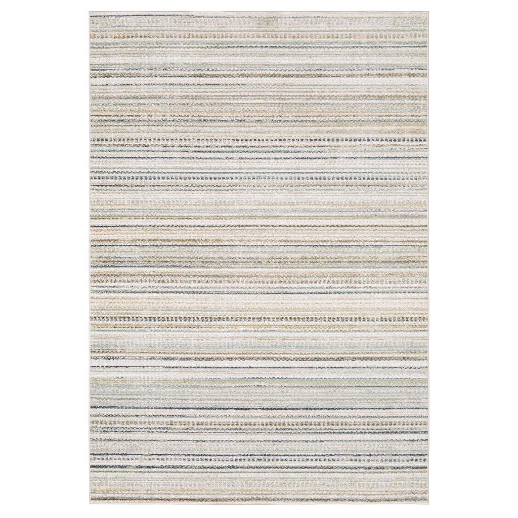 Oriental Weavers Cavett CAV10 Beige Rectangle Indoor Area Rug Stripe Pattern-