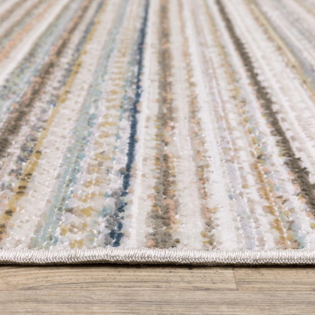 Oriental Weavers Cavett CAV10 Beige Rectangle Indoor Area Rug Stripe Pattern-