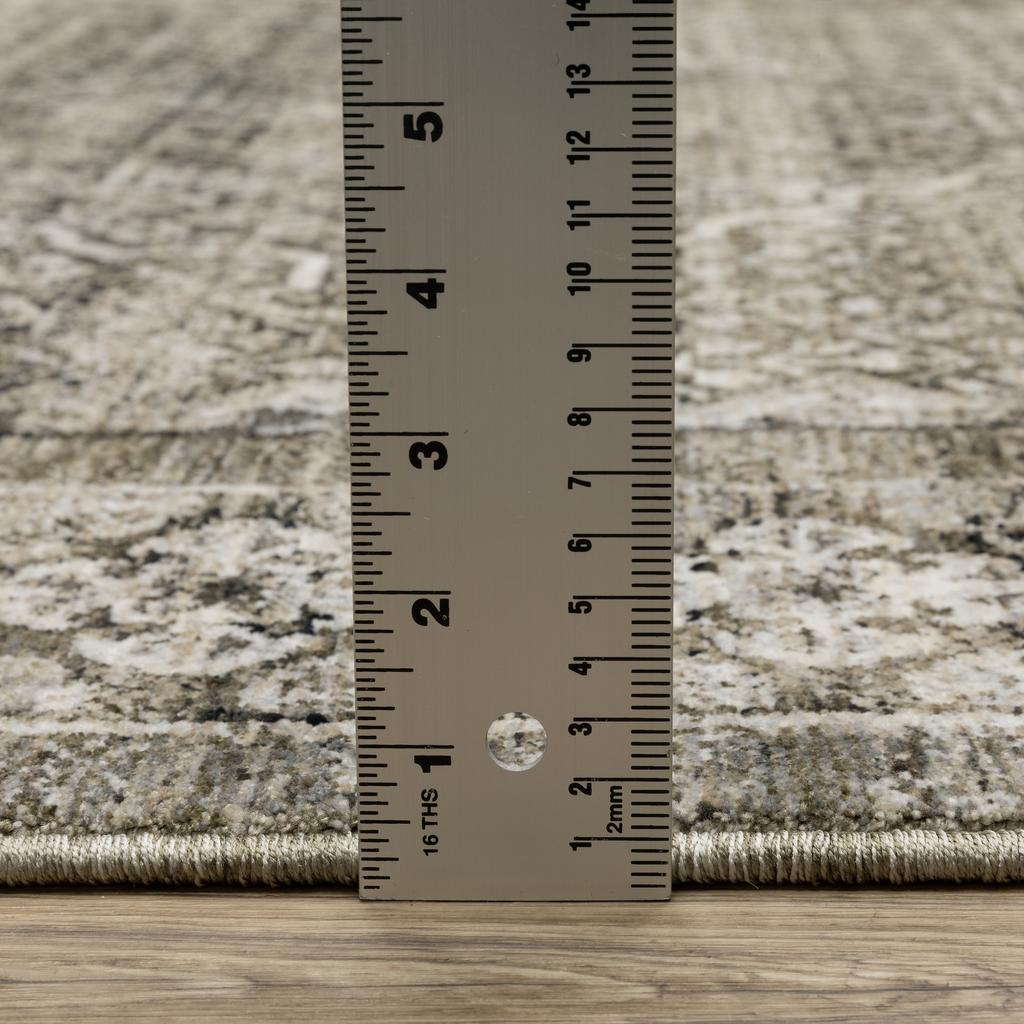 Oriental Weavers Chamberlain CH02D Grey Rectangle Indoor Area Rug Medallion Pattern-