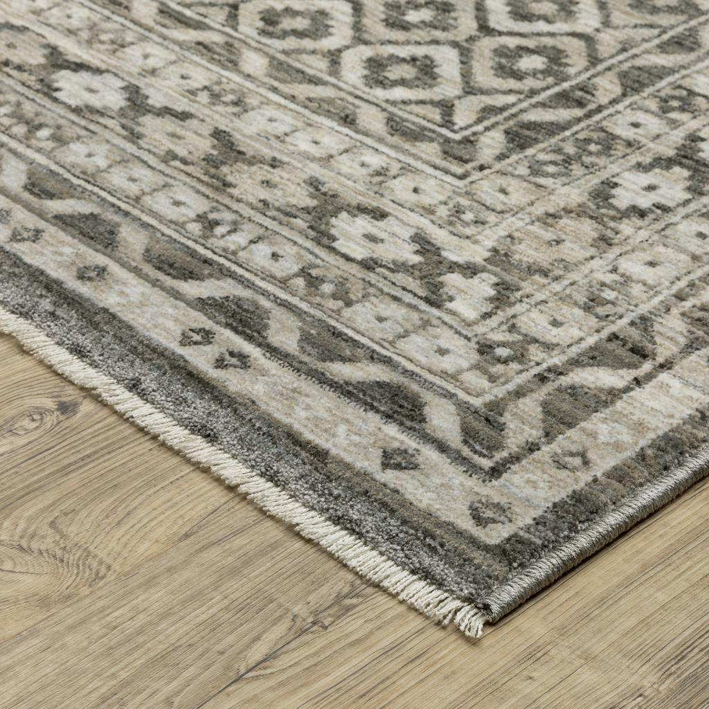 Oriental Weavers Chamberlain CH03B Grey Rectangle Indoor Area Rug Panel Pattern-