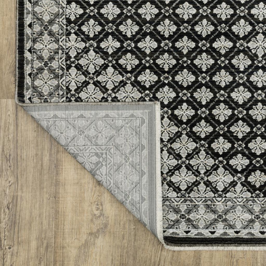 Oriental Weavers Chamberlain CH04A Black Rectangle Indoor Area Rug Diamond Pattern-