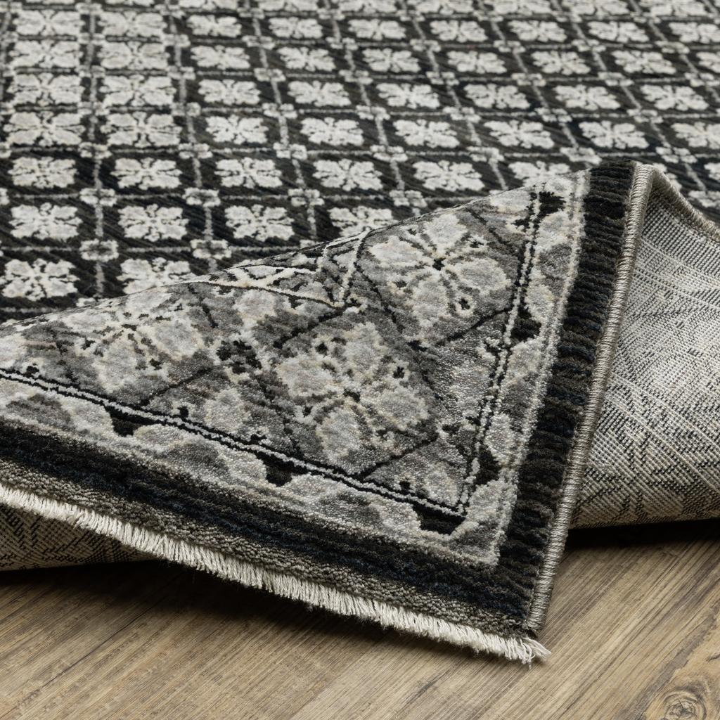 Oriental Weavers Chamberlain CH04A Black Rectangle Indoor Area Rug Diamond Pattern-