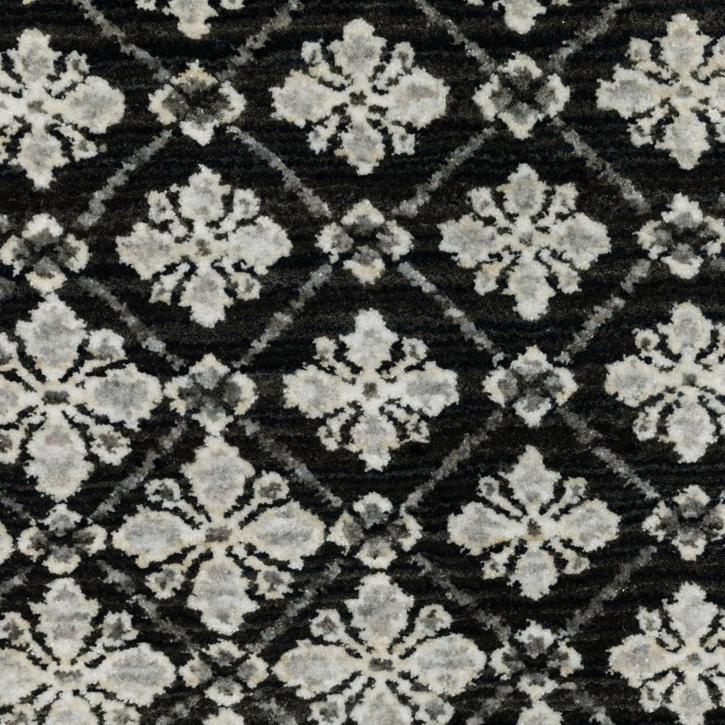 Oriental Weavers Chamberlain CH04A Black Rectangle Indoor Area Rug Diamond Pattern-