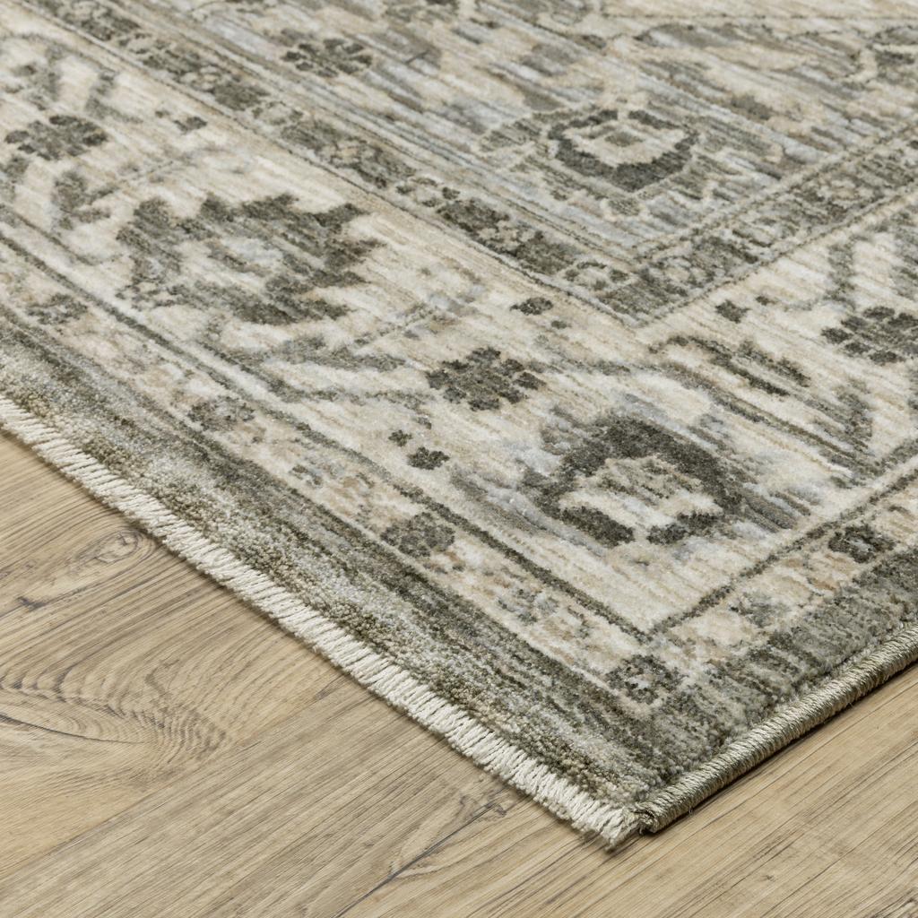 Oriental Weavers Chamberlain CH05A Grey Rectangle Indoor Area Rug Medallion Pattern-