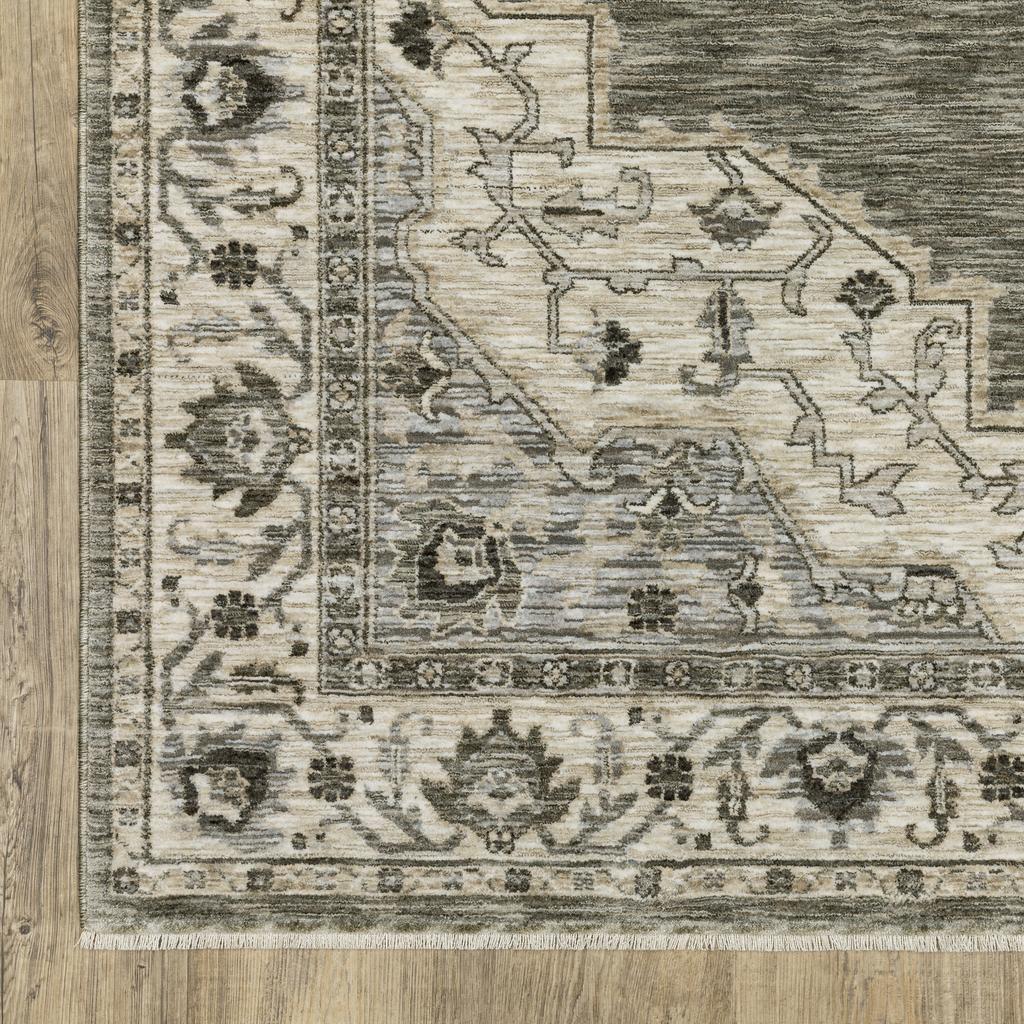 Oriental Weavers Chamberlain CH05A Grey Rectangle Indoor Area Rug Medallion Pattern-