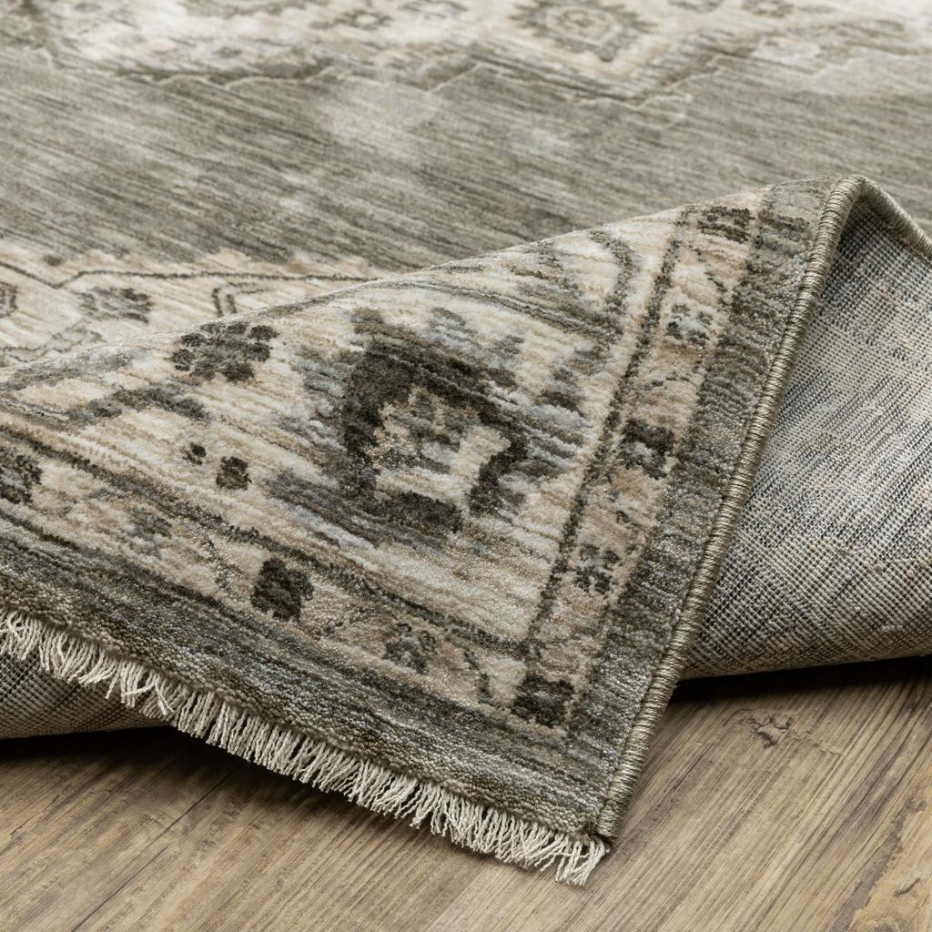 Oriental Weavers Chamberlain CH05A Grey Rectangle Indoor Area Rug Medallion Pattern-