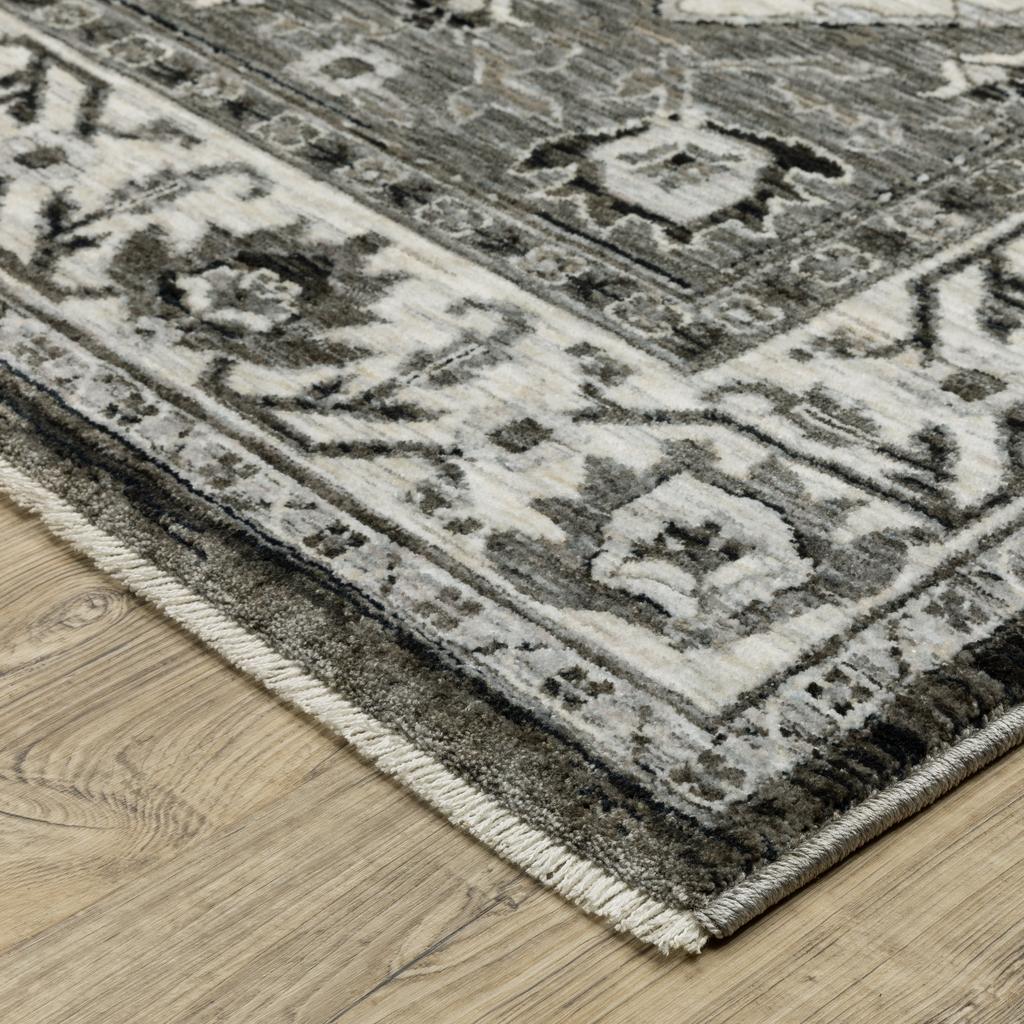 Oriental Weavers Chamberlain CH05C Charcoal Rectangle Indoor Area Rug Medallion Pattern-