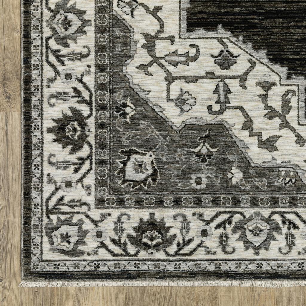 Oriental Weavers Chamberlain CH05C Charcoal Rectangle Indoor Area Rug Medallion Pattern-