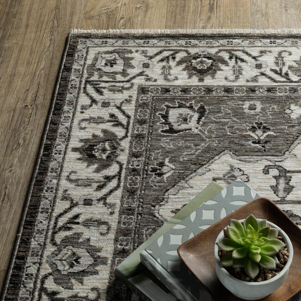 Oriental Weavers Chamberlain CH05C Charcoal Rectangle Indoor Area Rug Medallion Pattern-