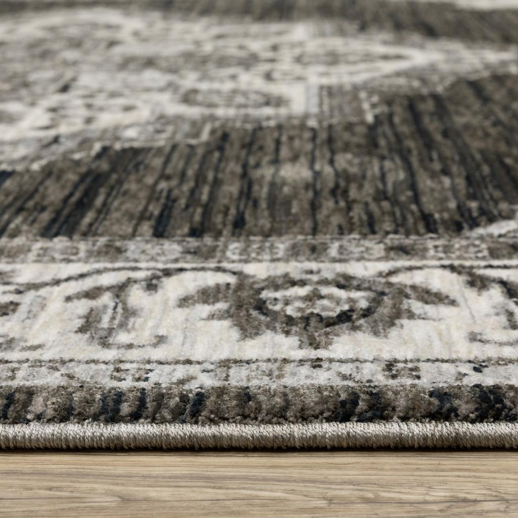 Oriental Weavers Chamberlain CH05C Charcoal Rectangle Indoor Area Rug Medallion Pattern-