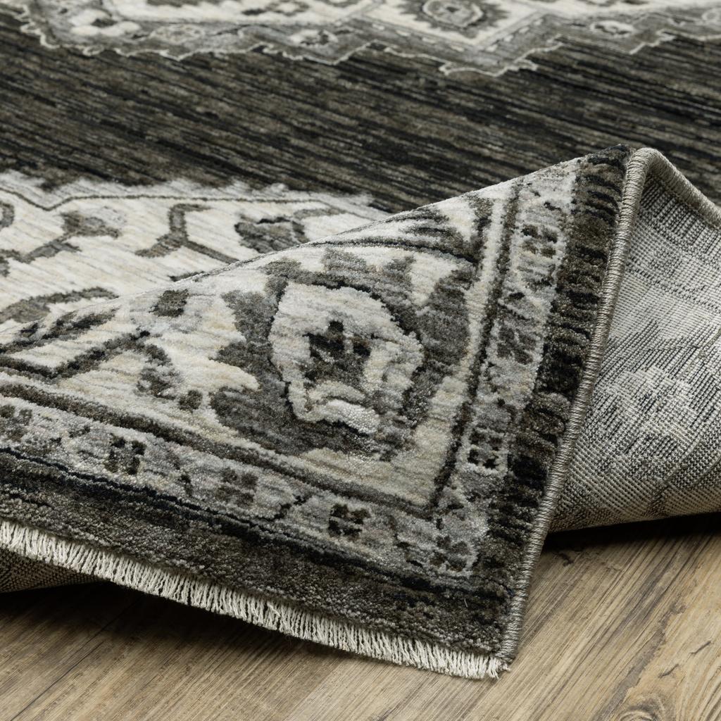 Oriental Weavers Chamberlain CH05C Charcoal Rectangle Indoor Area Rug Medallion Pattern-
