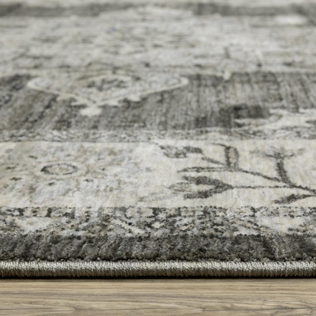 Oriental Weavers Chamberlain CH08B Grey Rectangle Indoor Area Rug Medallion Pattern-