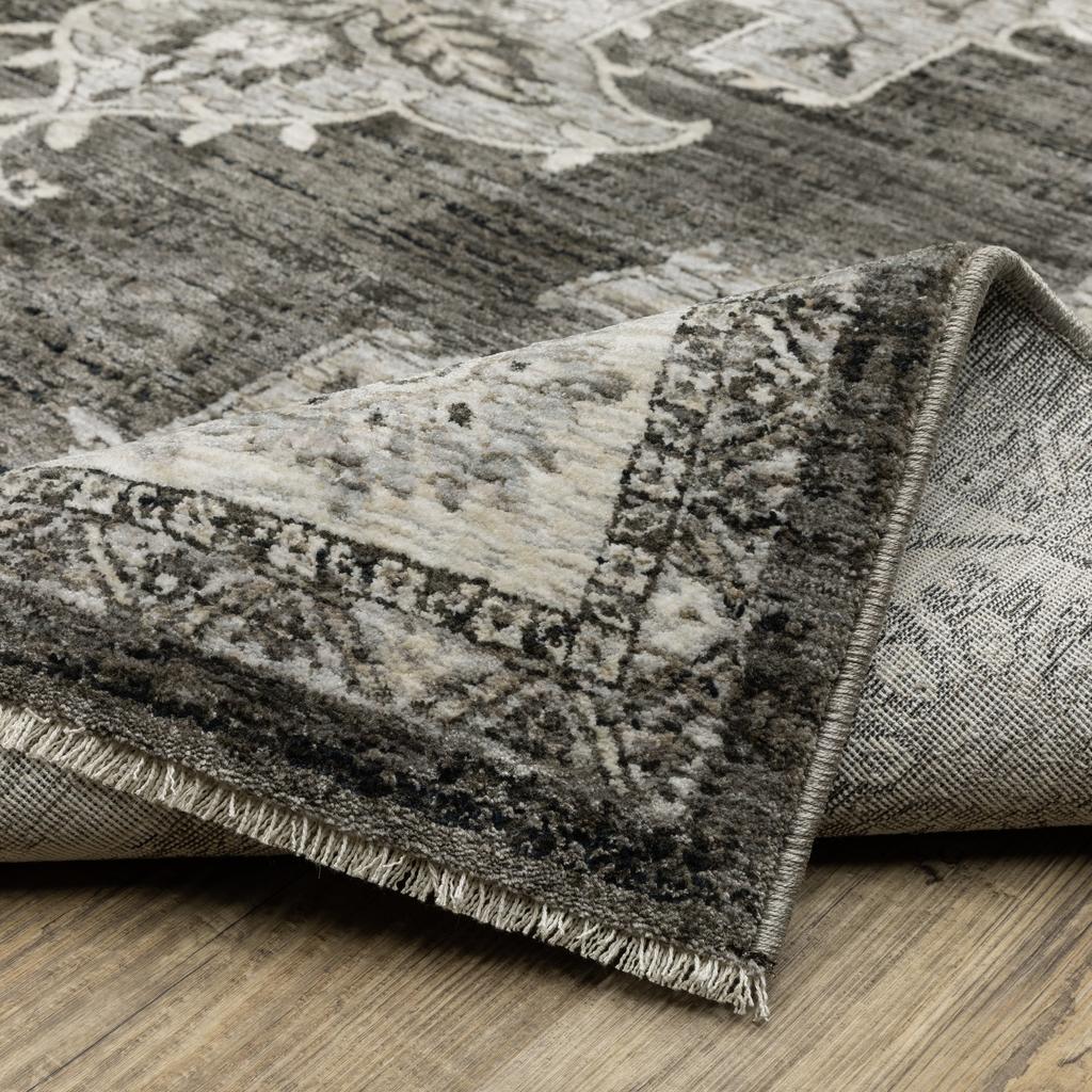 Oriental Weavers Chamberlain CH08B Grey Rectangle Indoor Area Rug Medallion Pattern-