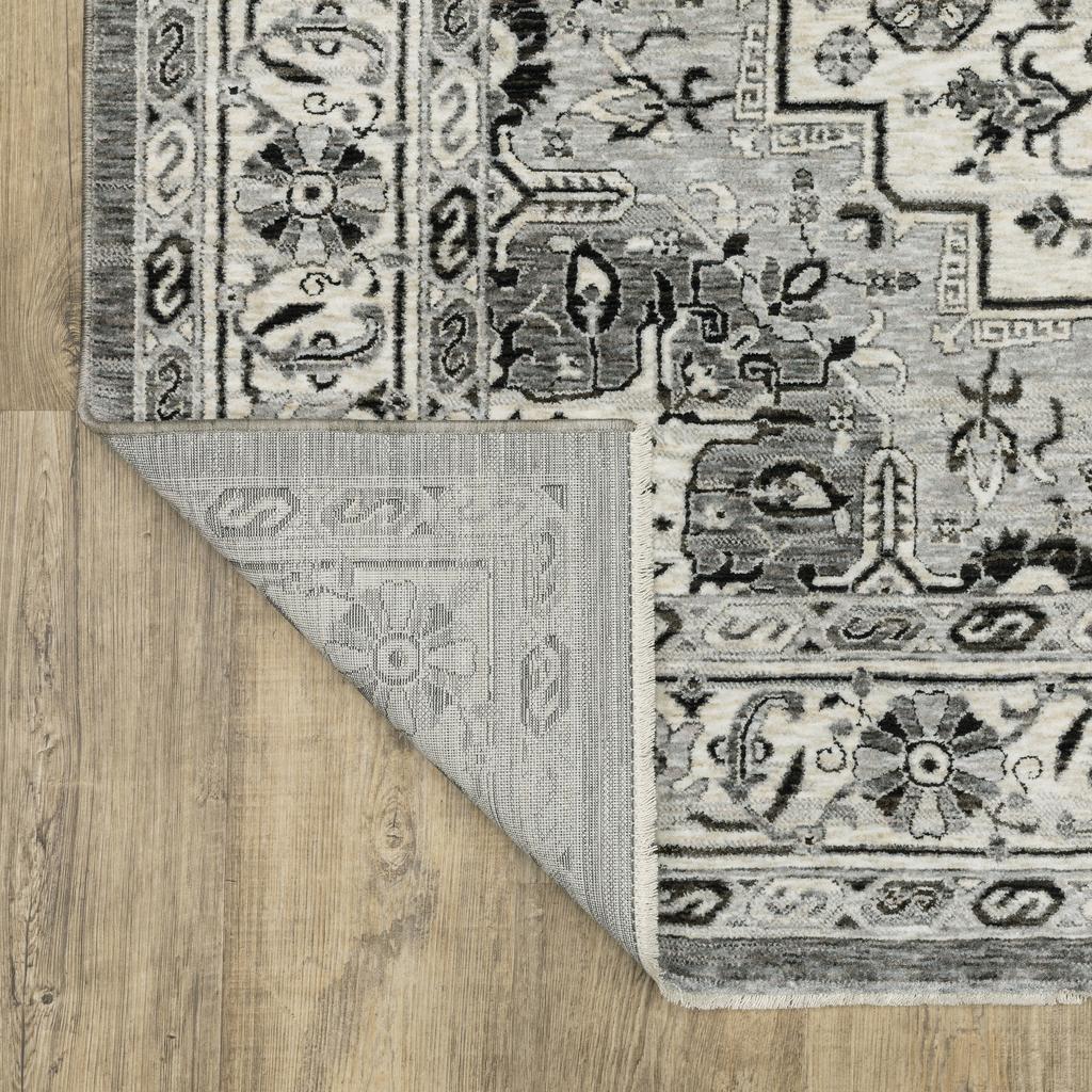 Oriental Weavers Chamberlain CH10L Grey Rectangle Indoor Area Rug Medallion Pattern-