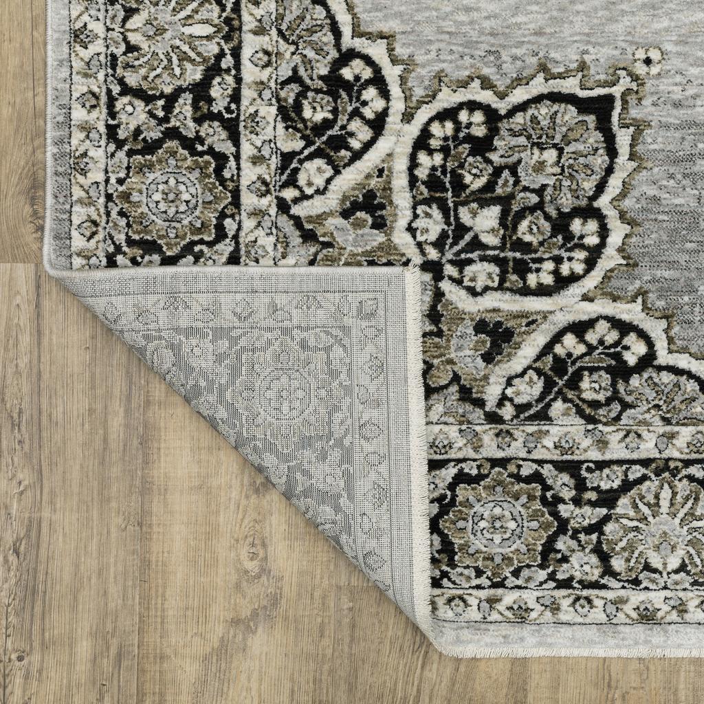 Oriental Weavers Chamberlain CH11L Grey Rectangle Indoor Area Rug Medallion Pattern-