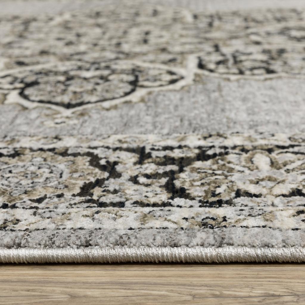 Oriental Weavers Chamberlain CH11L Grey Rectangle Indoor Runner Medallion Pattern-