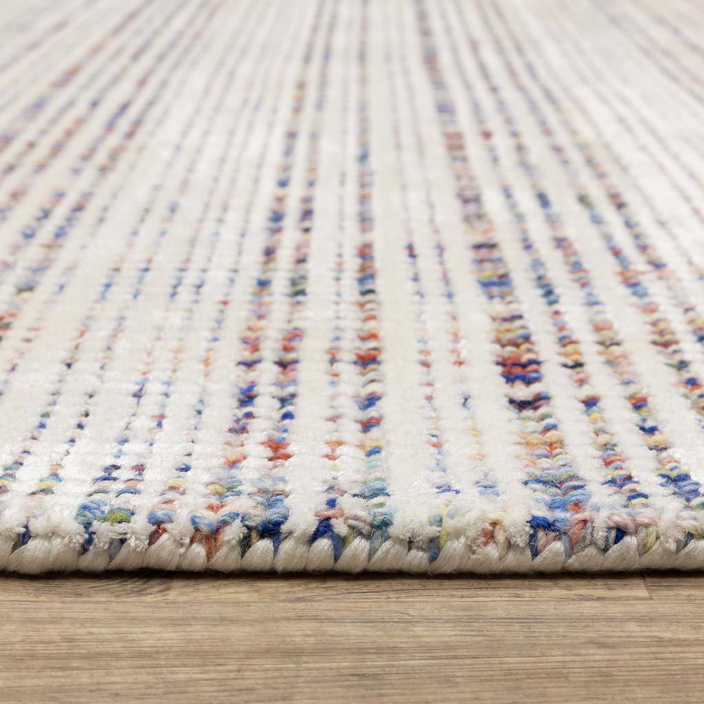 Oriental Weavers Circa CIR01 Ivory Rectangle Indoor Runner Geometric Pattern-