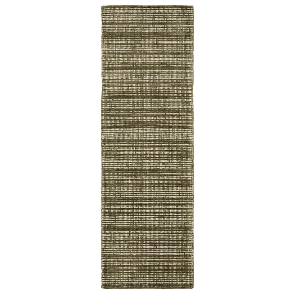 Oriental Weavers Circa CIR07 Green Rectangle Indoor Runner Geometric Pattern-