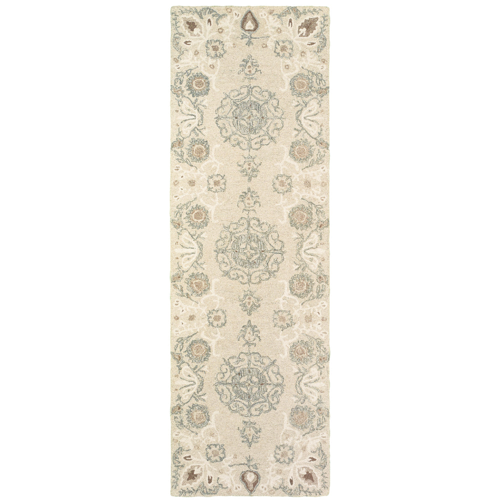 Oriental Weavers Craft 93000 Multicolor Rectangle Indoor Runner - Cozy Hand Tufted Floral Rug Made of 100% Wool-