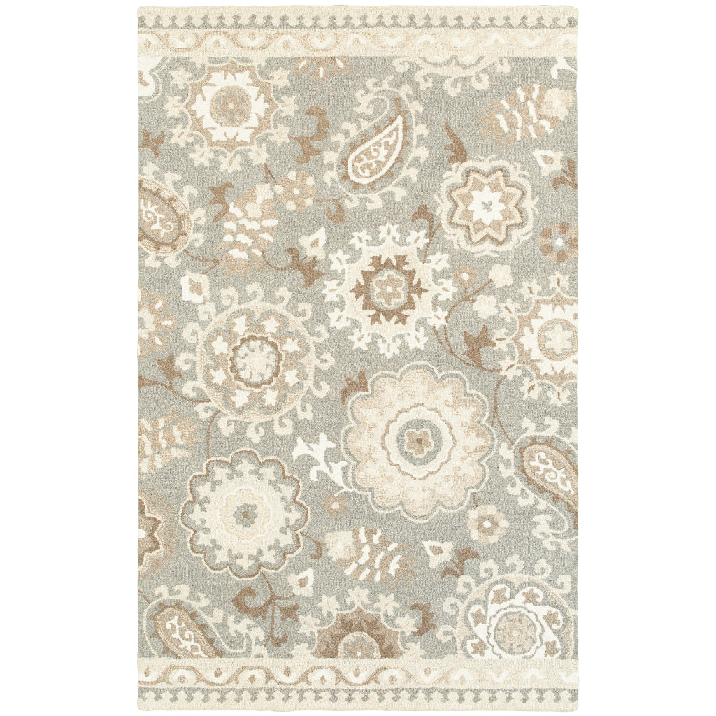 Oriental Weavers Craft 93003 Multicolor Rectangle Indoor Area Rug - Cozy Hand Tufted Floral Rug Made of 100% Wool-