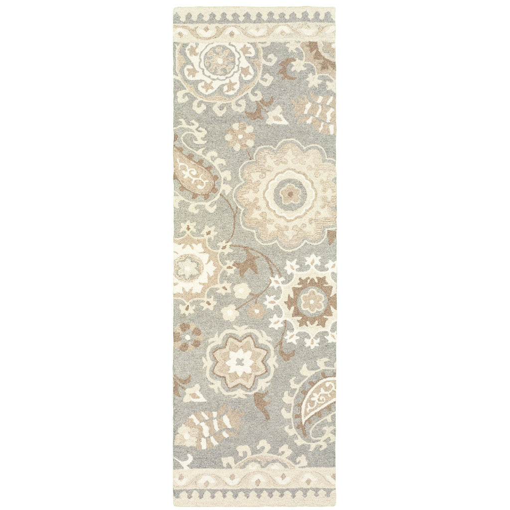 Oriental Weavers Craft 93003 Multicolor Rectangle Indoor Runner - Cozy Hand Tufted Floral Rug Made of 100% Wool-