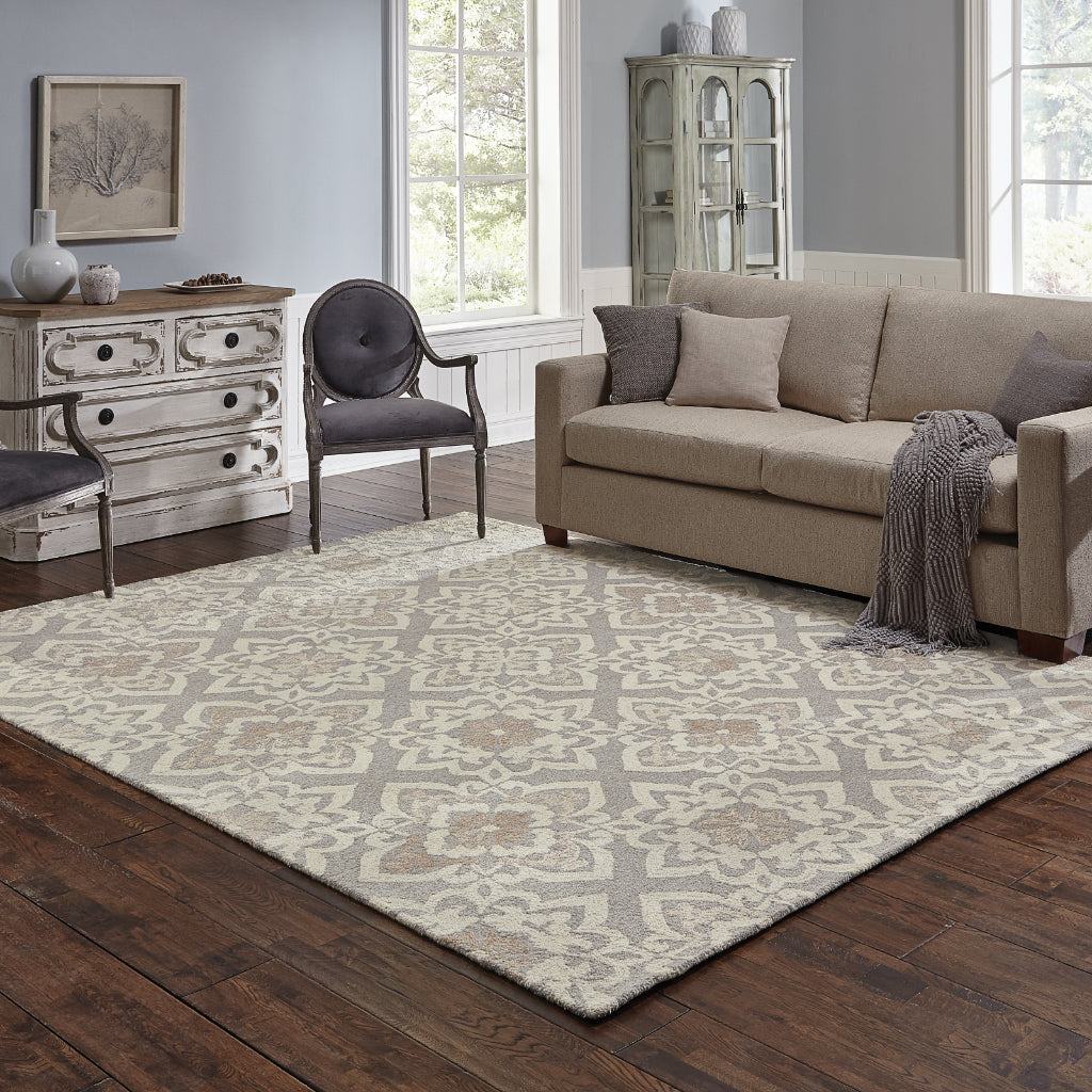 Oriental Weavers Craft 93004 Multicolor Rectangle Indoor Area Rug - Cozy Hand Tufted Geometric Rug Made of 100% Wool-