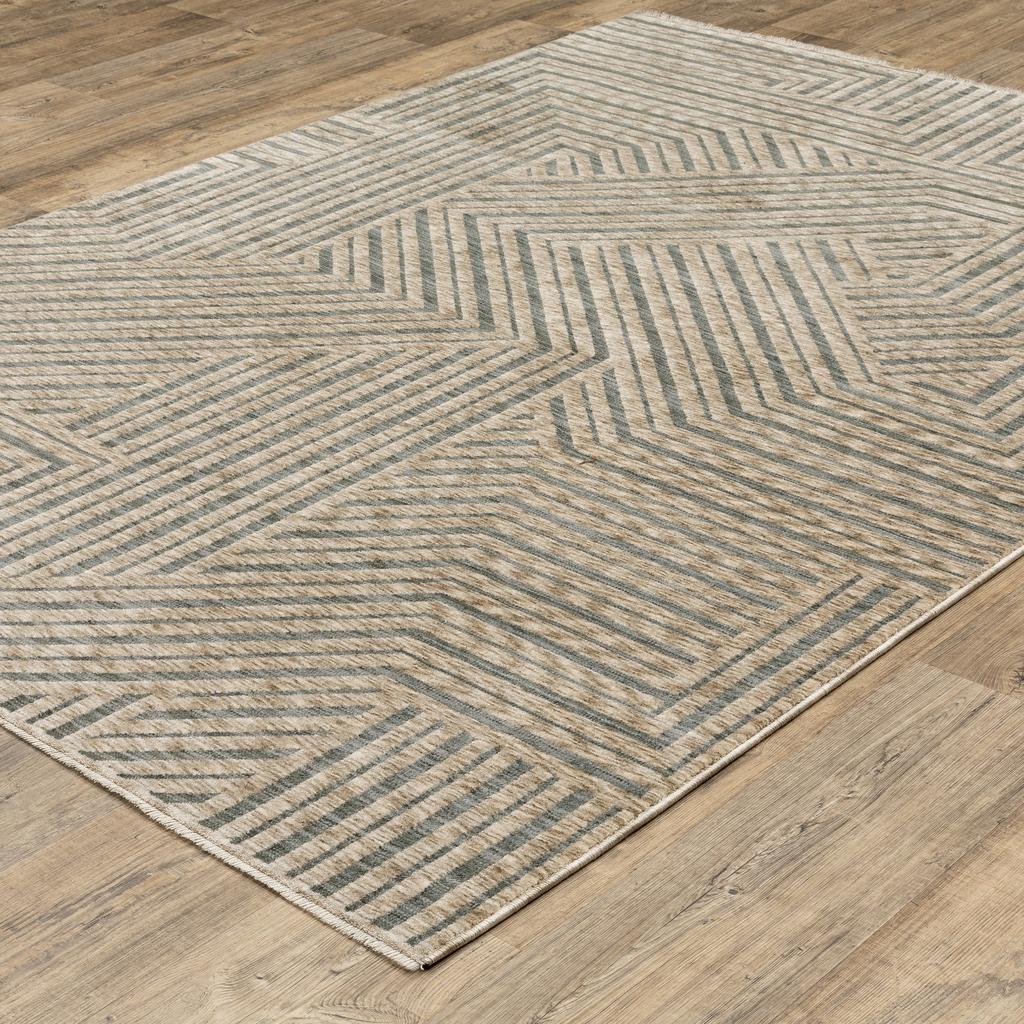 Oriental Weavers Echo ECH01 Beige Rectangle Indoor Area Rug Stripe Pattern-