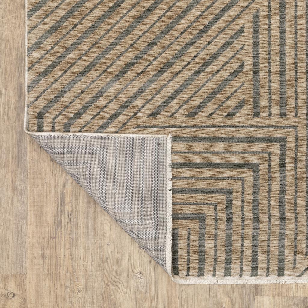 Oriental Weavers Echo ECH01 Beige Rectangle Indoor Area Rug Stripe Pattern-