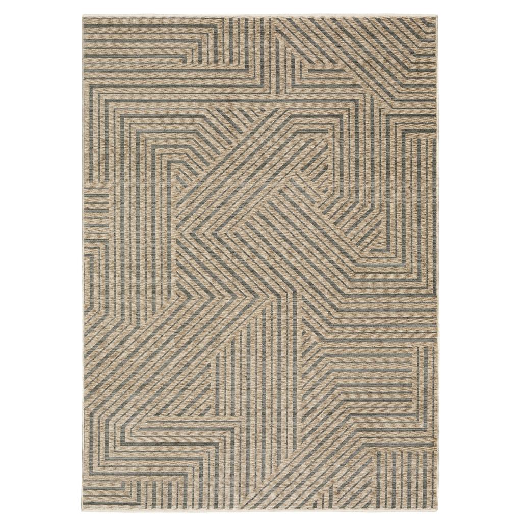 Oriental Weavers Echo ECH01 Beige Rectangle Indoor Area Rug Stripe Pattern-