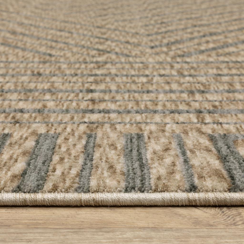 Oriental Weavers Echo ECH01 Beige Rectangle Indoor Runner Stripe Pattern-