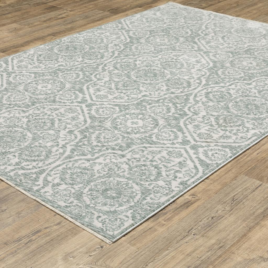 Oriental Weavers Echo ECH02 Green Rectangle Indoor Area Rug Medallion Pattern-