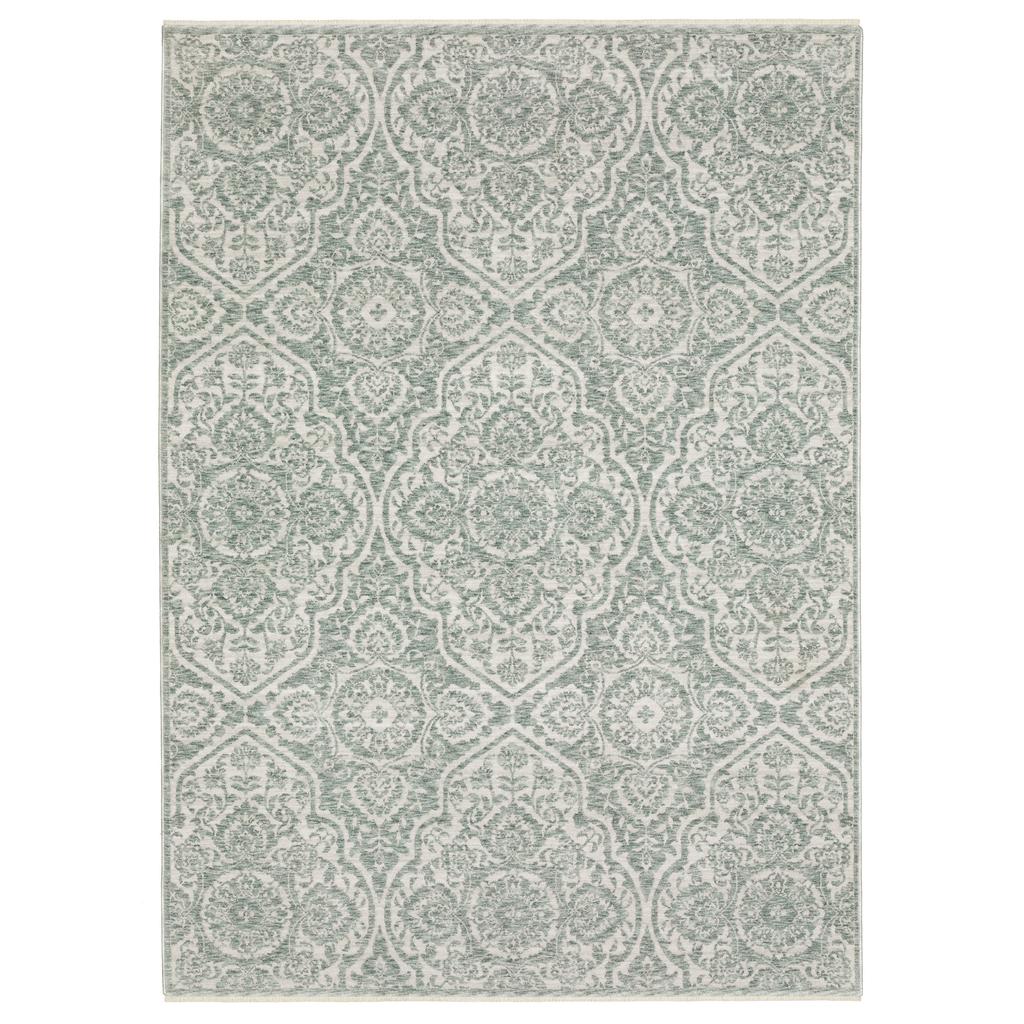 Oriental Weavers Echo ECH02 Green Rectangle Indoor Area Rug Medallion Pattern-