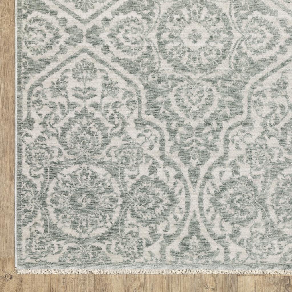 Oriental Weavers Echo ECH02 Green Rectangle Indoor Runner Medallion Pattern-