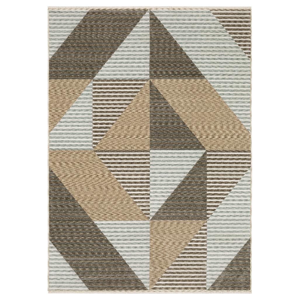 Oriental Weavers Echo ECH04 Beige Rectangle Indoor Area Rug Stripe Pattern-