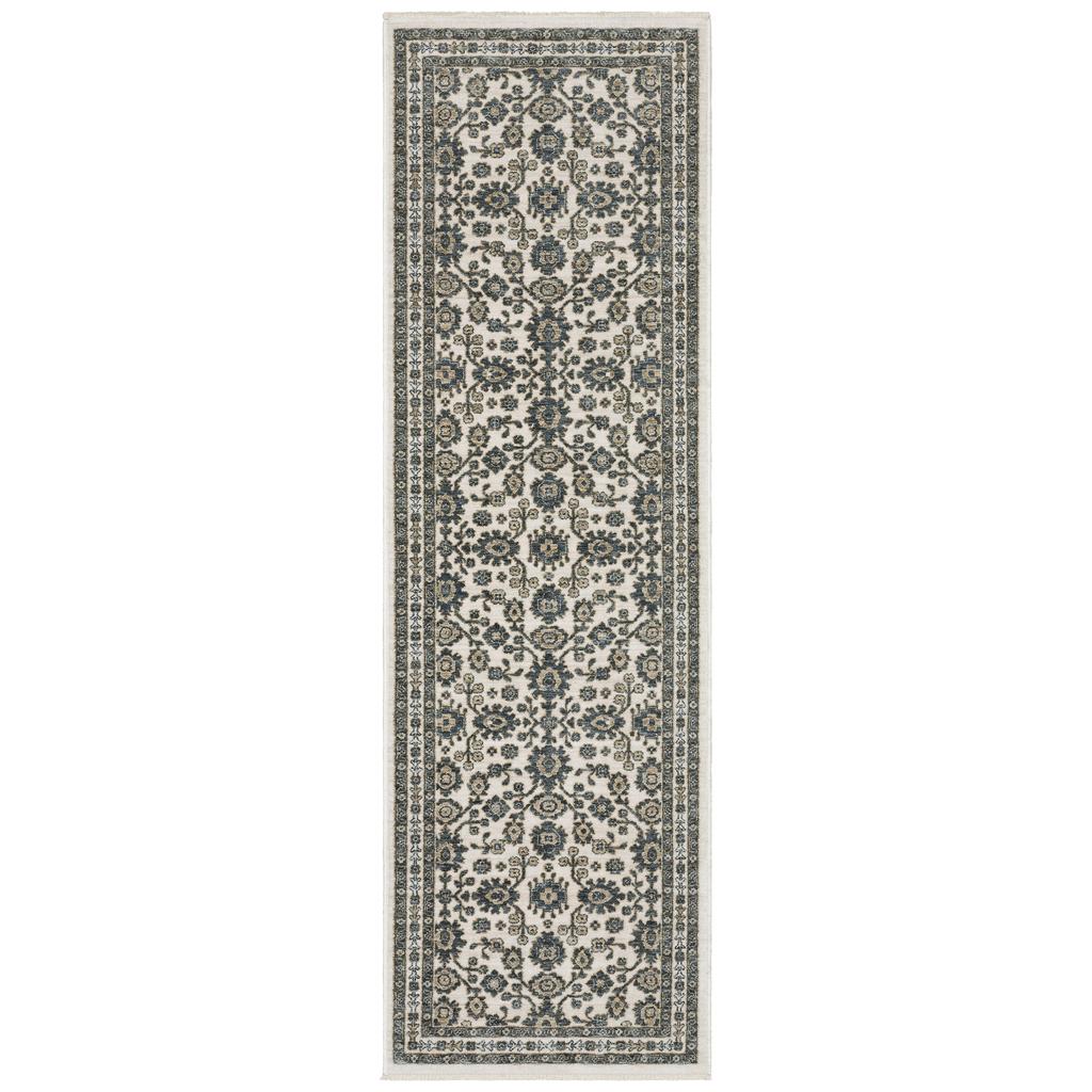 Oriental Weavers Echo ECH06 Ivory Rectangle Indoor Runner Floral Pattern-