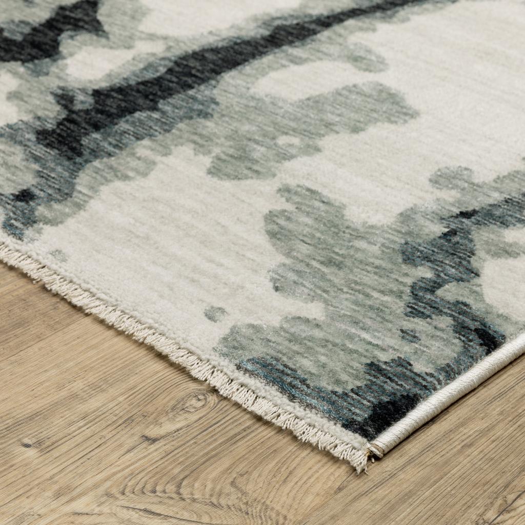 Oriental Weavers Echo ECH08 Blue Rectangle Indoor Runner Abstract Pattern-