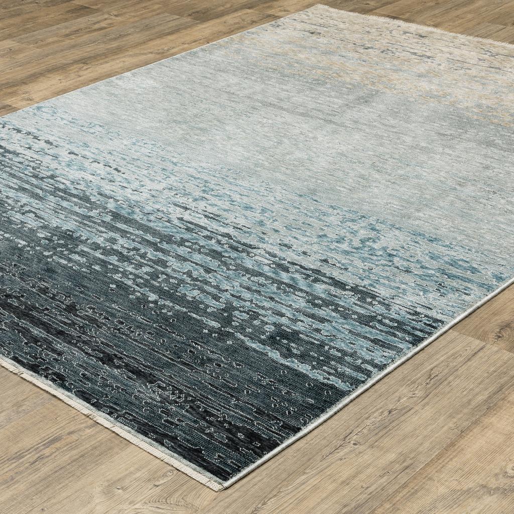 Oriental Weavers Echo ECH09 Blue Rectangle Indoor Area Rug Ombre Pattern-