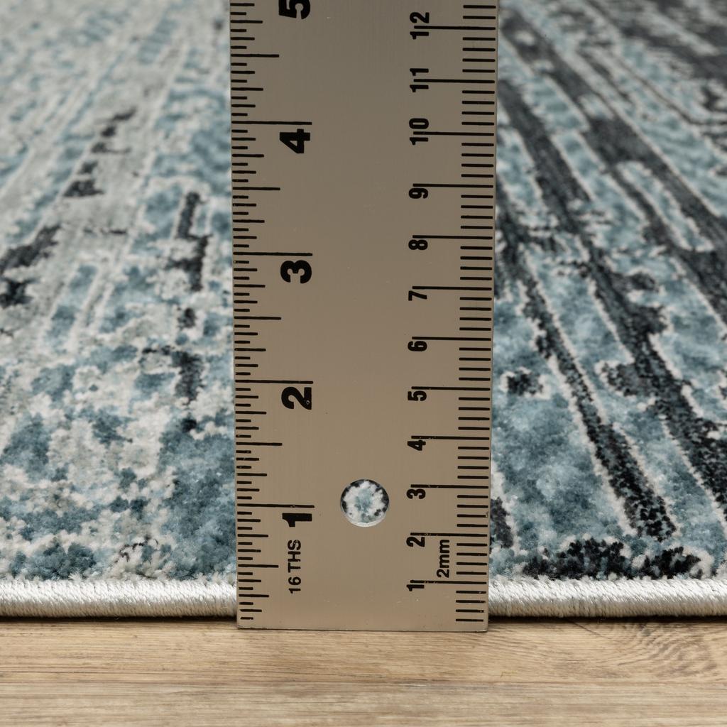 Oriental Weavers Echo ECH09 Blue Rectangle Indoor Area Rug Ombre Pattern-