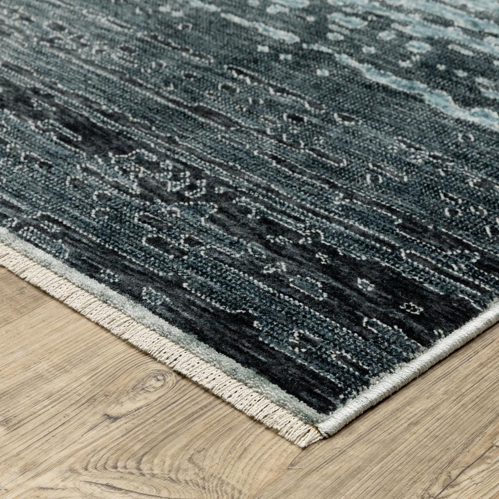 Oriental Weavers Echo ECH09 Blue Rectangle Indoor Runner Ombre Pattern-