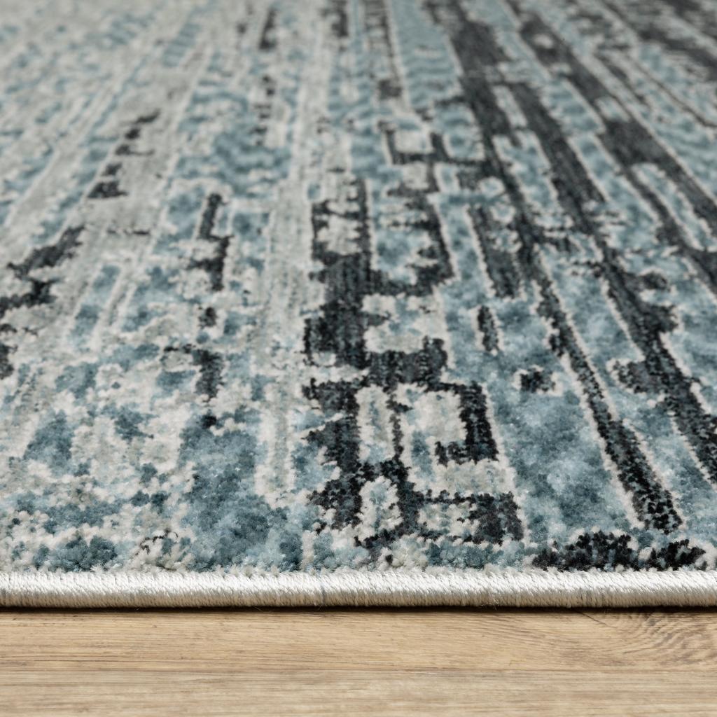 Oriental Weavers Echo ECH09 Blue Rectangle Indoor Runner Ombre Pattern-