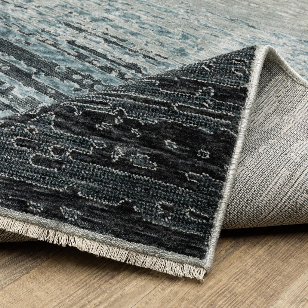 Oriental Weavers Echo ECH09 Blue Rectangle Indoor Runner Ombre Pattern-