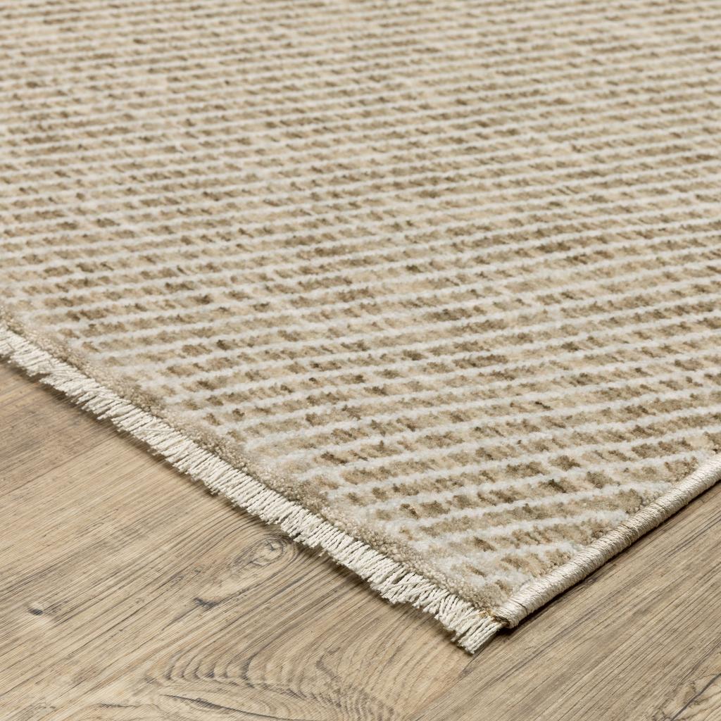 Oriental Weavers Echo ECH10 Beige Rectangle Indoor Runner Stripe Pattern-
