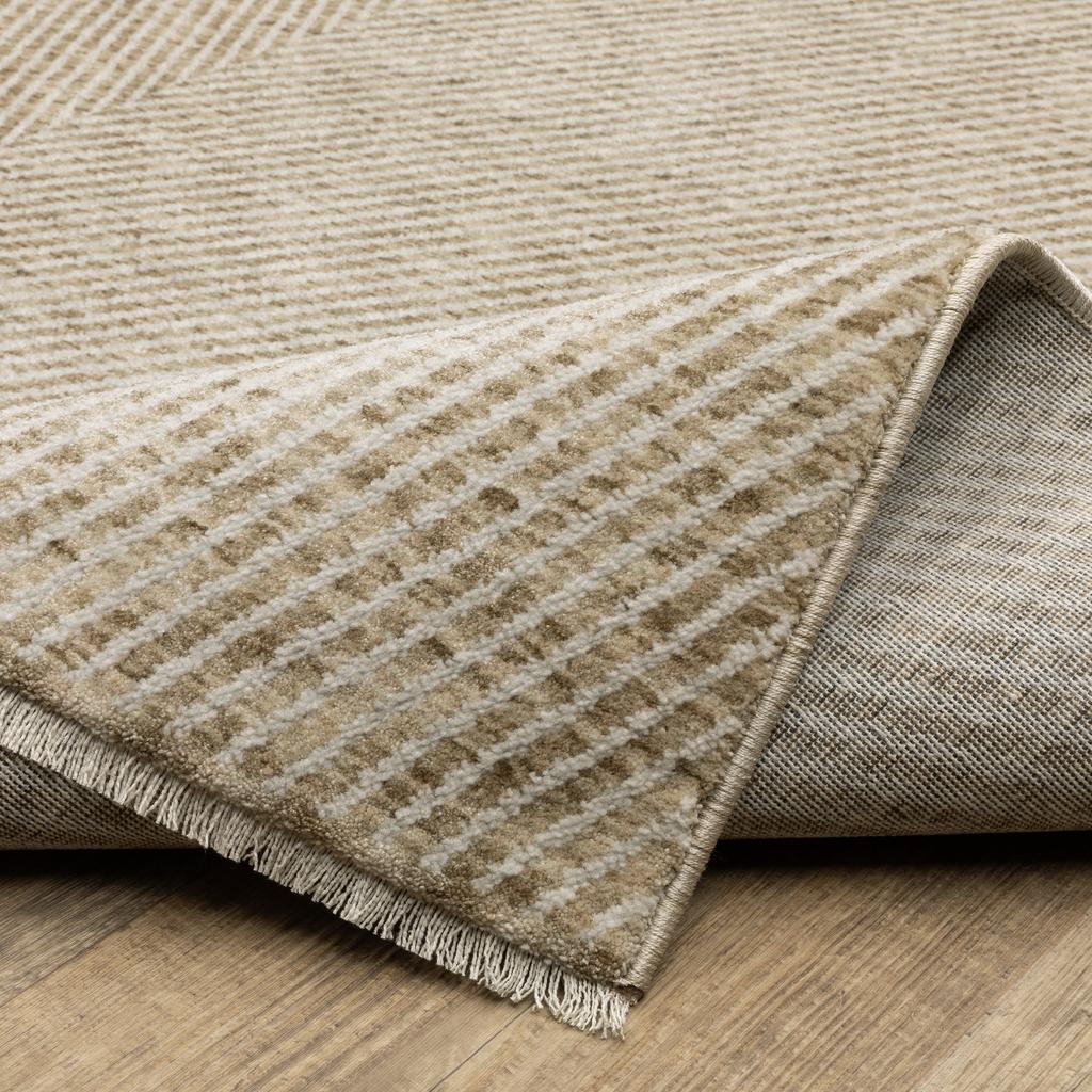 Oriental Weavers Echo ECH10 Beige Rectangle Indoor Runner Stripe Pattern-