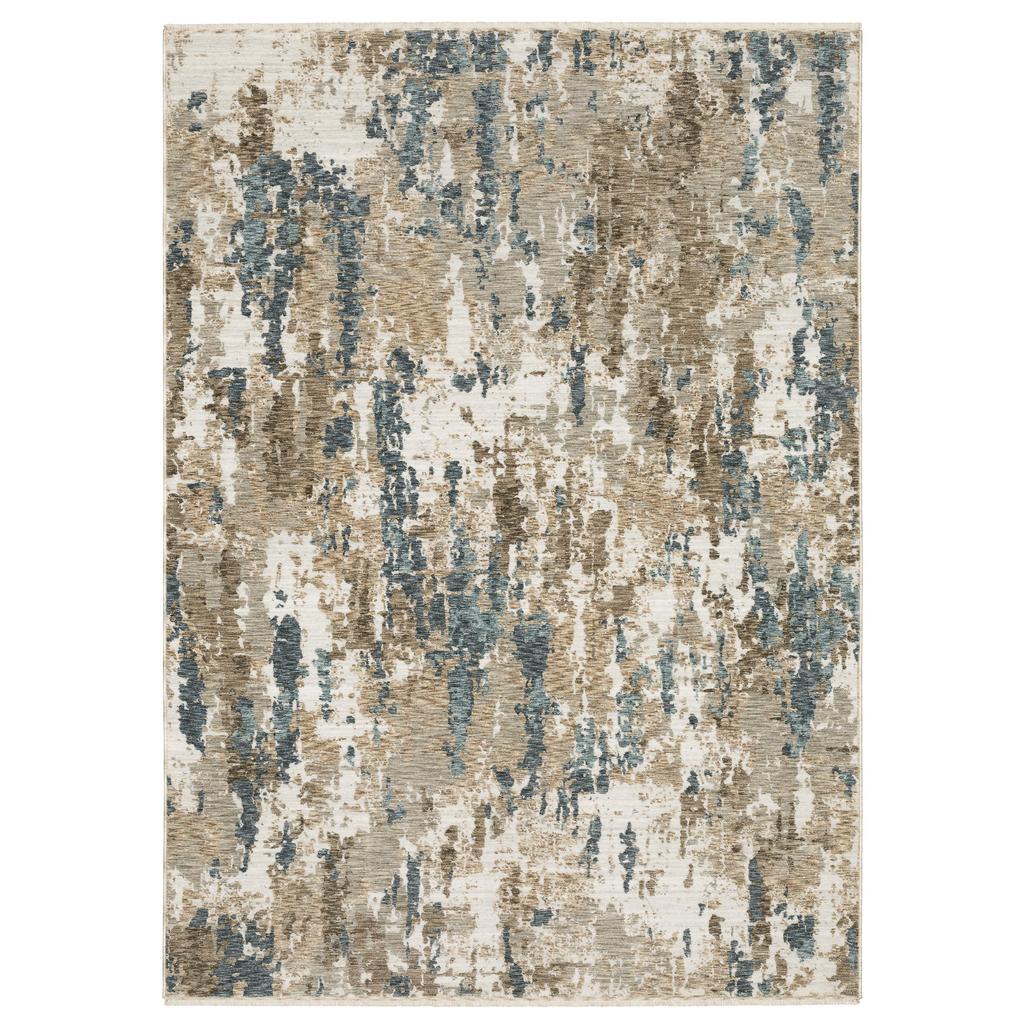 Oriental Weavers Echo ECH11 Beige Rectangle Indoor Area Rug Abstract Pattern-