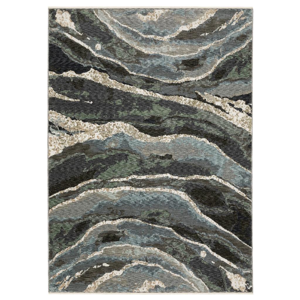 Oriental Weavers Echo ECH12 Blue Rectangle Indoor Area Rug Abstract Pattern-
