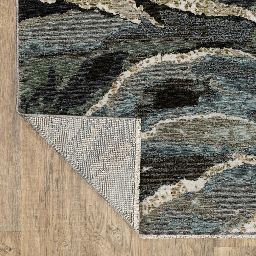 Oriental Weavers Echo ECH12 Blue Rectangle Indoor Runner Abstract Pattern-