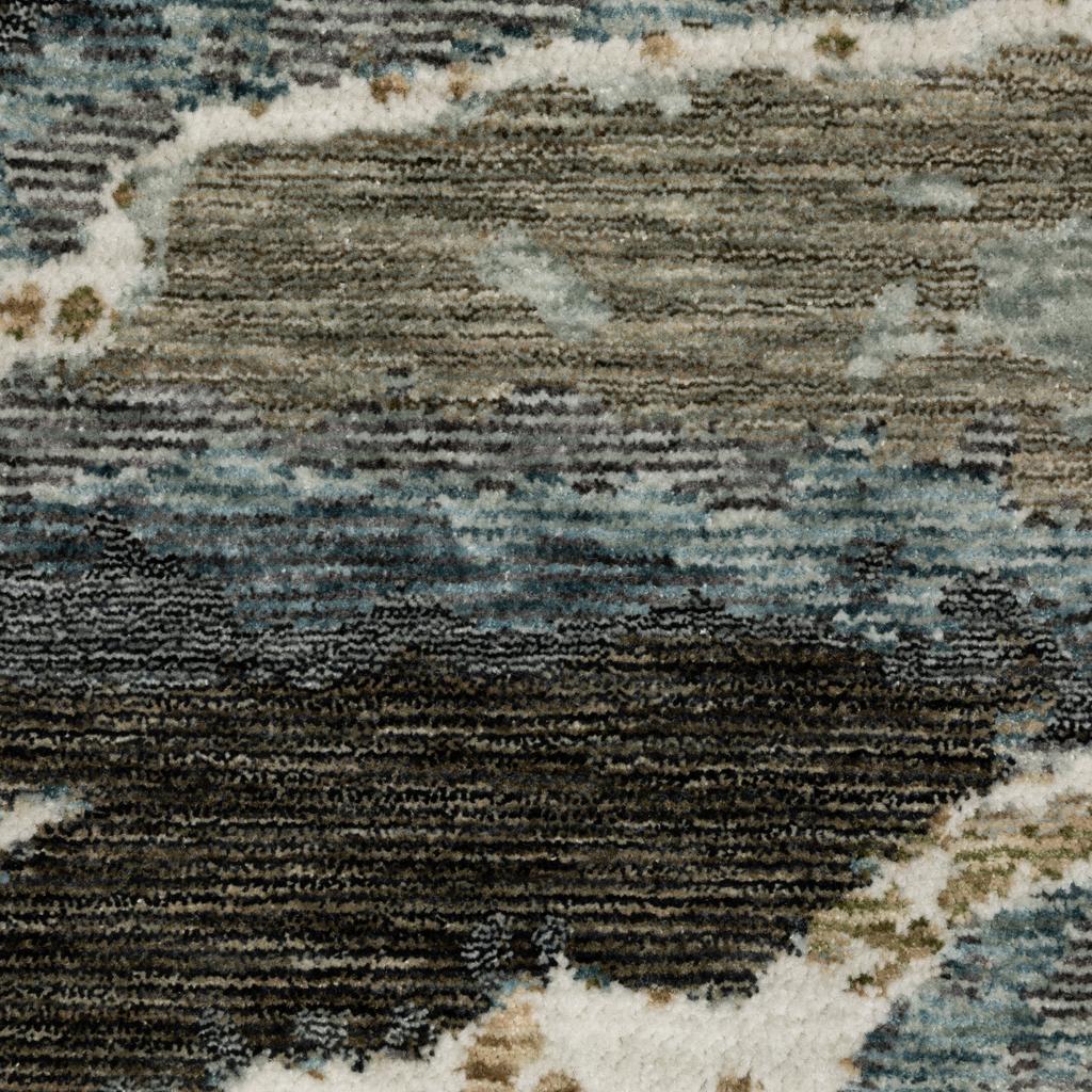 Oriental Weavers Echo ECH12 Blue Rectangle Indoor Runner Abstract Pattern-